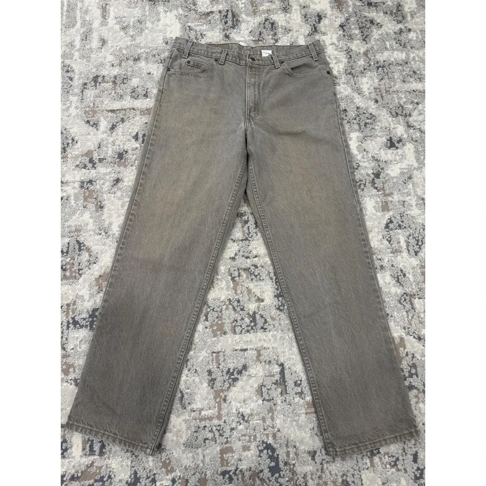 Vintage Levis‎ 550 Relaxed Fit Jeans Mens 38x32 Olive Brown Faded Denim USA 1997